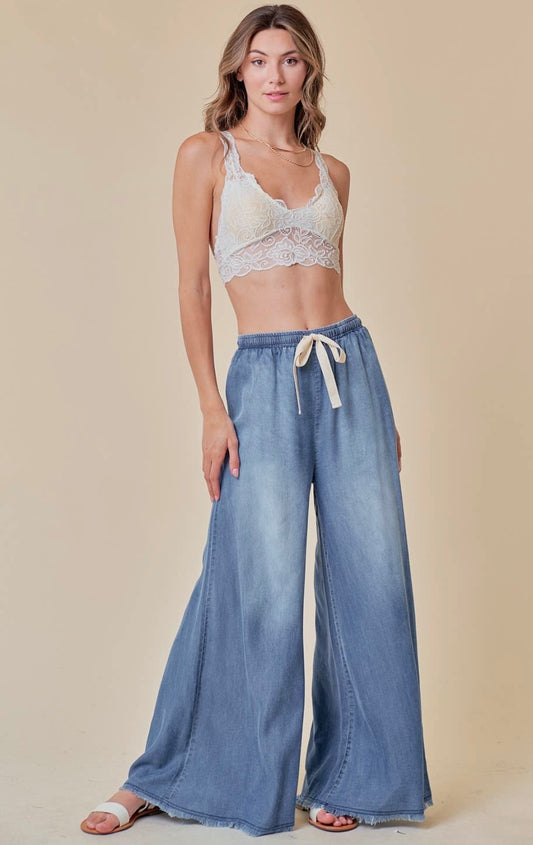 Wide Leg Lightweight Denim Jeans