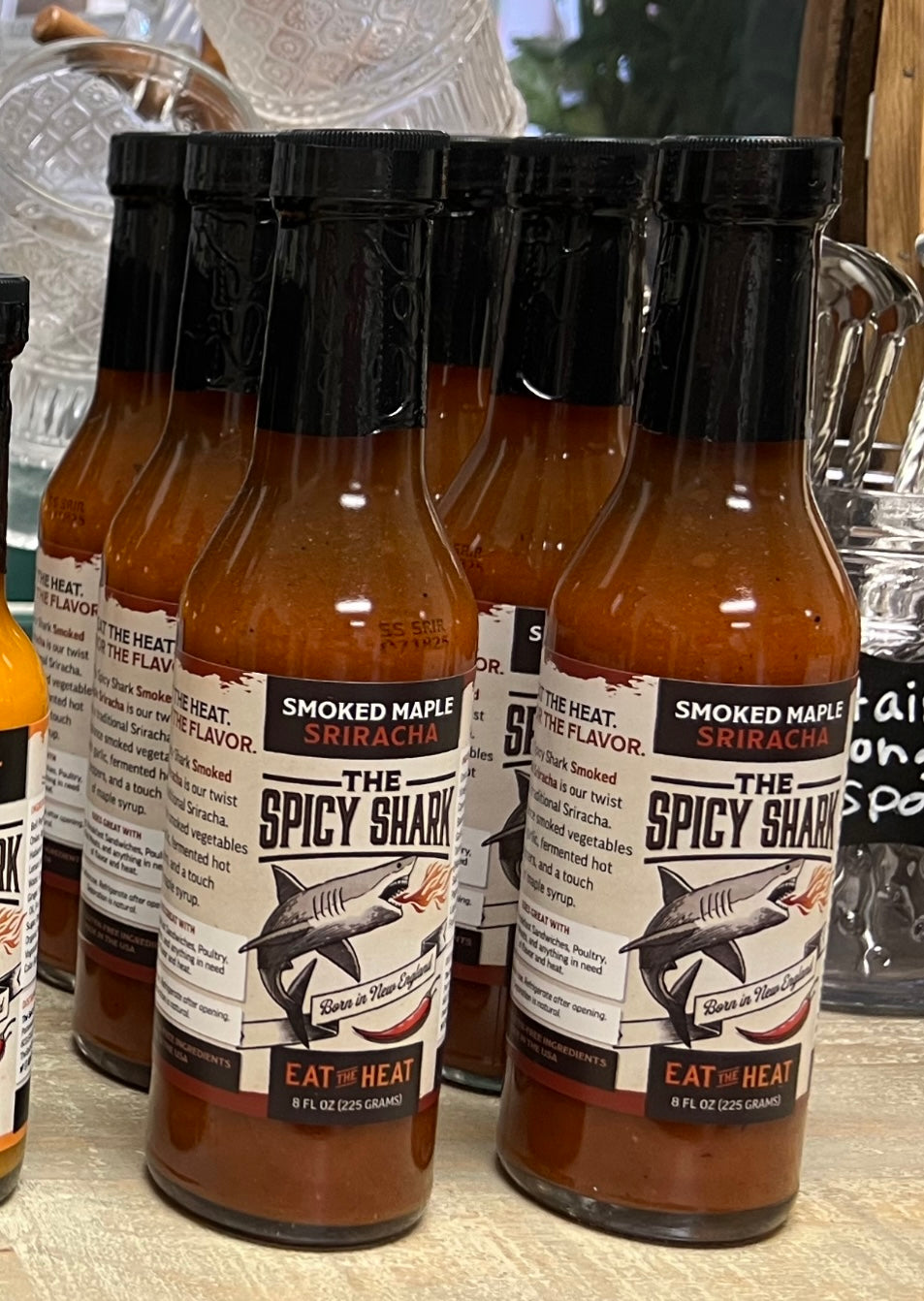 The Spicy Shark Smoked Maple Sriracha 8oz.