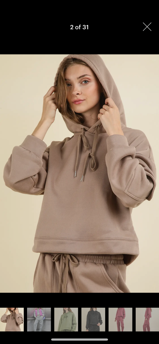 Tan Hoodie and Pants Set