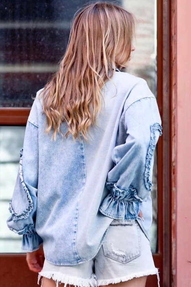 Ruffled Jean Jacket