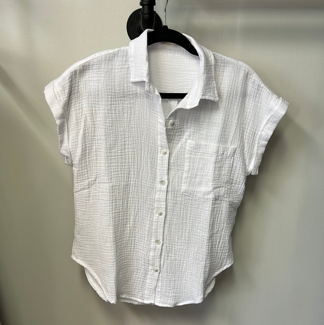 White Linen Button Down by Just Living