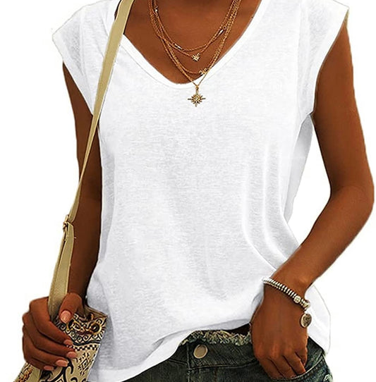 White Cap Sleeve Shirt