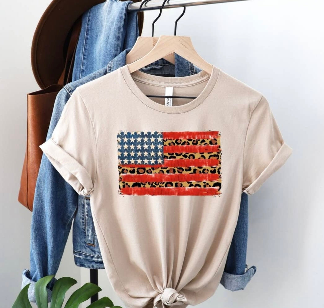 Leopard Flag T Shirt