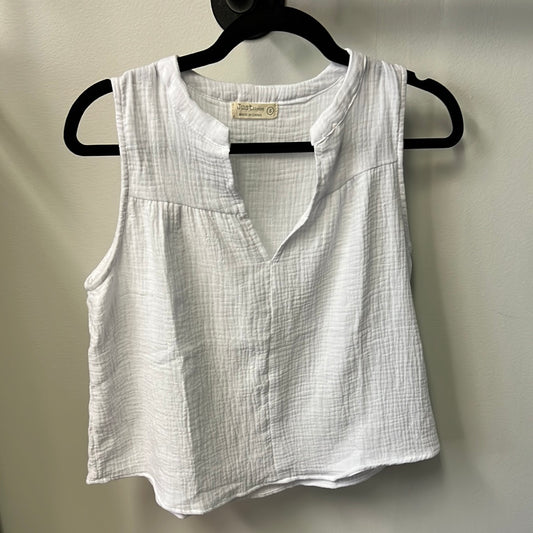 White Linen Tank Top by Just Living