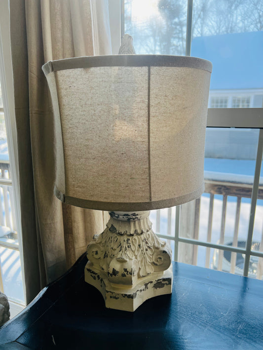 Rustic Cream Ceramic Lamp