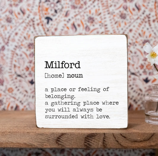 Milford Block.           (Shipping Available!)