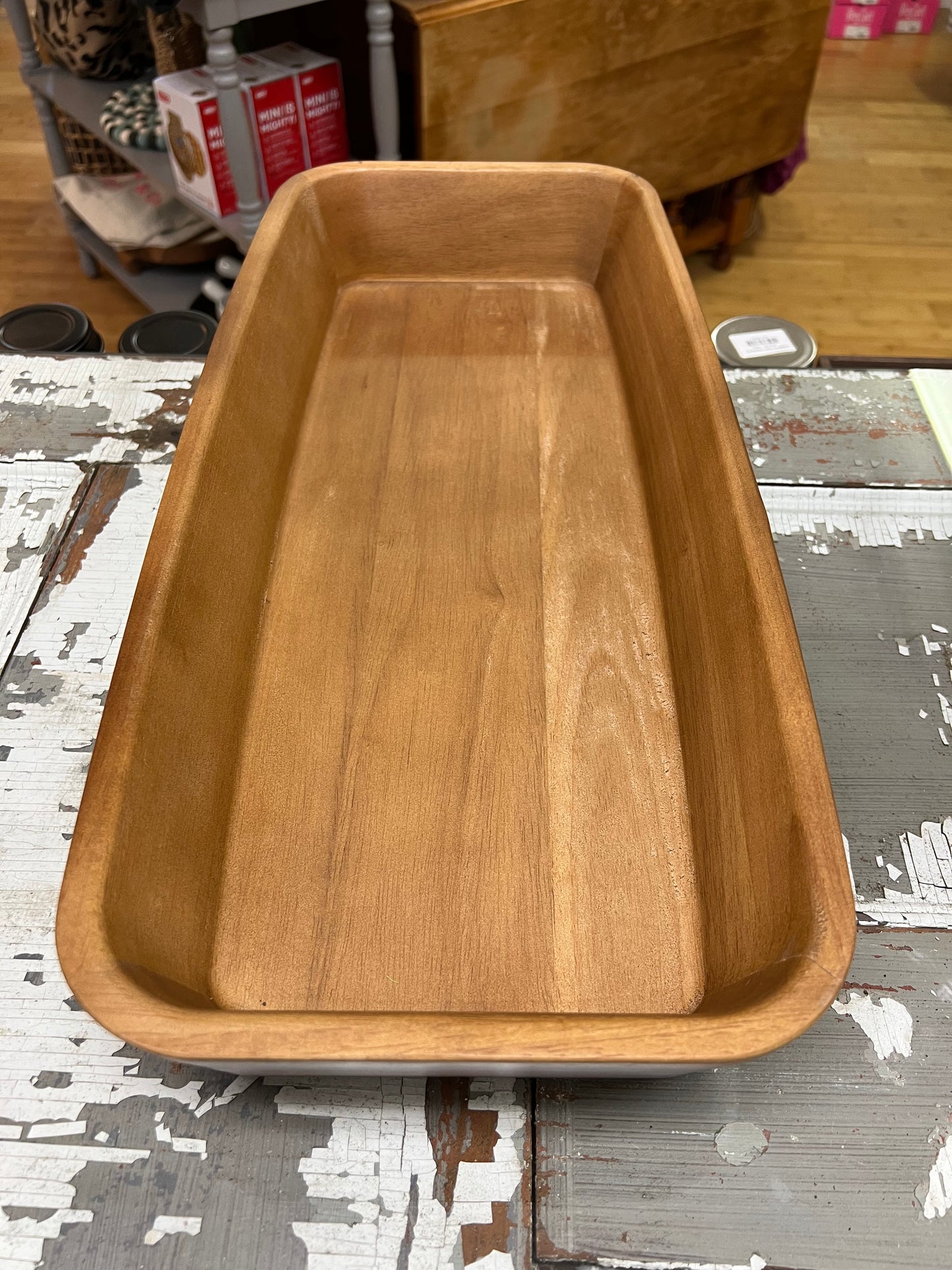 Rectangular Wooden Bowl