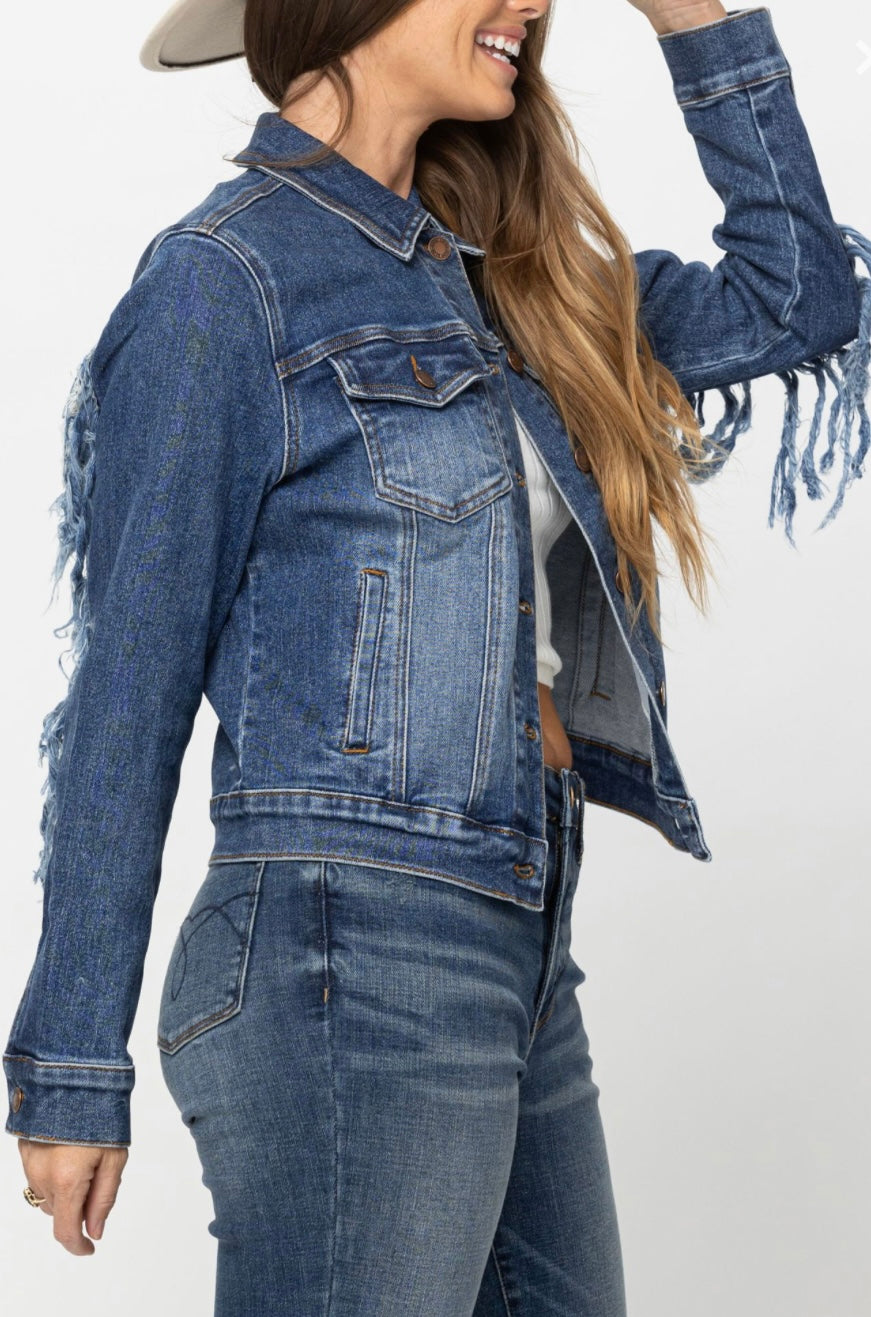 Judy Blue Fringe Jean Jacket