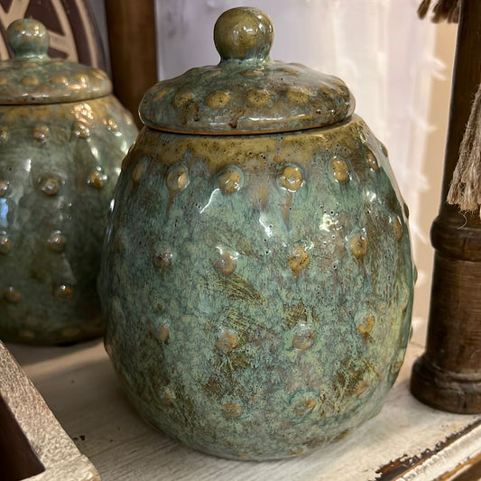 Teal Ceramic Jar