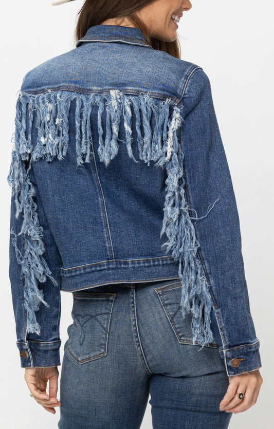 Judy Blue Fringe Jean Jacket