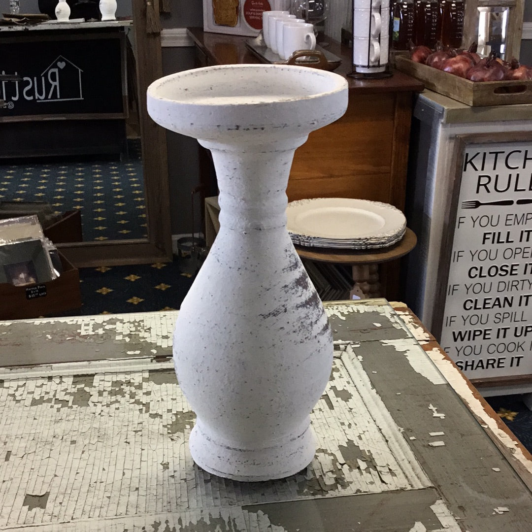 Medium White Candle Stick Holder